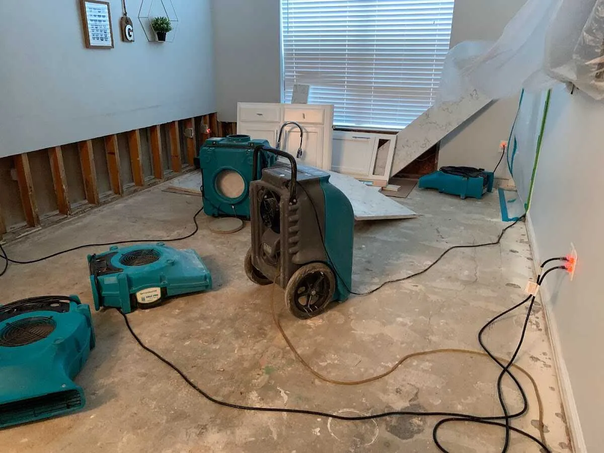 Dehumidifier in flood-cut room for Water Extraction & Removal in Rio Linda